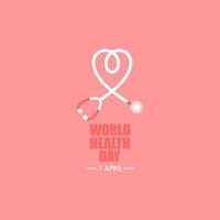 World Health Day heart and stethoscope design. IEPS 10 vector. vector