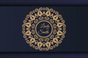 Luxury Mandala Wedding Invitation Card template with golden arabesque pattern east background style. Decorative mandala for print, poster, cover, flyer, and banner vector