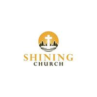 Shining Church Logo Design Vector