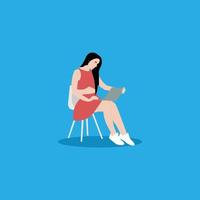 sexy woman work with laptop sitting in chair illustration design vector