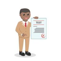 male teacher african giving a plus grade information vector