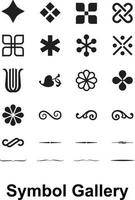 Ornaments Icons and Symbols free Vector