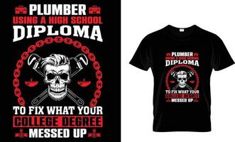 plumber t shirt design vector