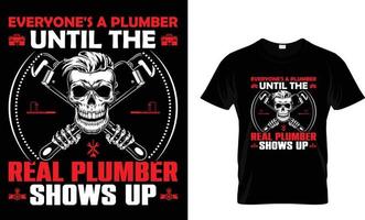 plumber t shirt design vector