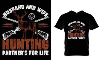 husband and wife hunting partner's for life vector