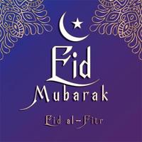 vector Arábica oro diseño eid Mubarak póster con Luna y estrella