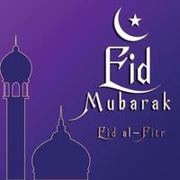 Vector Arabic gold design eid mubarak poster with moon and Star