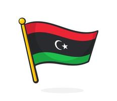 Cartoon illustration of national flag of Libya vector