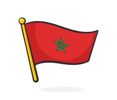 Cartoon illustration of national flag of Morocco vector