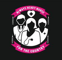 Typrography Nurse T-shirt design vector