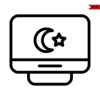 eid mubarak line icon vector