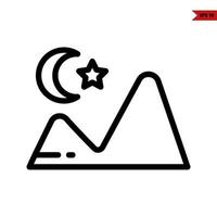 eid mubarak islamic line icon vector