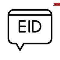 eid mubarak islamic line icon vector