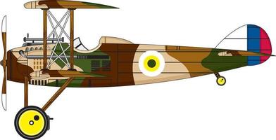 linda dibujos animados ww1 estilo fuerza Aerea biplano vector