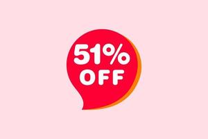 51 percent Sale and discount labels. price off tag icon flat design. vector