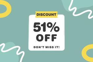 51 percent Sale and discount labels. price off tag icon flat design. vector