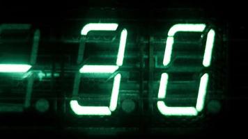 numerical digital display made from an LED clock counter video