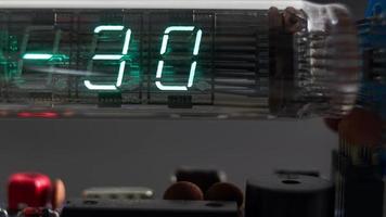 numerical digital display made from an LED clock counter video