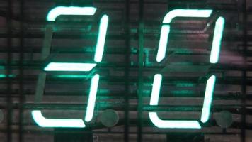numerical digital display made from an LED clock counter video