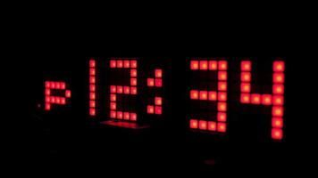 numerical digital display made from an LED clock counter video