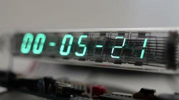 numerical digital display made from an LED clock counter video