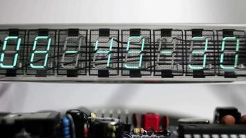 numerical digital display made from an LED clock counter video