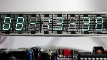 numerical digital display made from an LED clock counter video