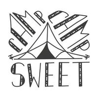 Camp Sweet Camp Phrase Lettering Camping Holiday vector