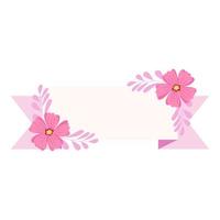 Flower label 01 vector