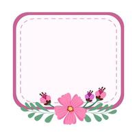 frame with flowers vector