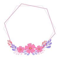 frame with flowers vector