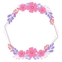 frame with flowers vector