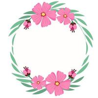 frame with flowers vector