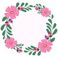 frame with flowers vector