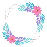 frame with flowers vector