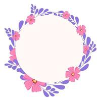 frame with flowers vector