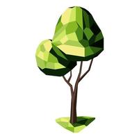 Low poly tree for landscape designs. Geometric 3D tree. Entourage. Vector. vector