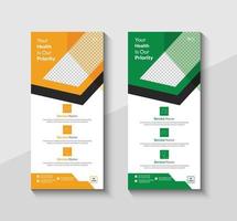 Medical rack card dl flyer design template vector