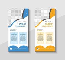 Medical healthcare dl flyer rack card design template vector