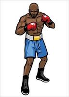 boxing fighter pose vector