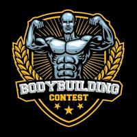 bodybuilding contest badge vector