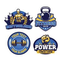 fitness and gym center badge vector