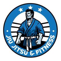 jiujitsu badge design vector