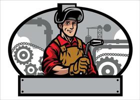 welder and welding tools vector