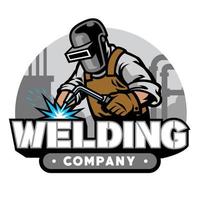 welding company badge vector