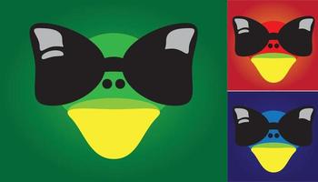 Frog Face Wearing Black Glasses for logo or icon vector