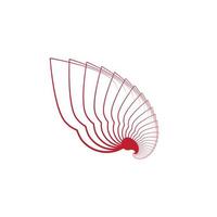 Beatiful Abstract Shell Pattern With Red Line Color vector