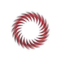 Beatiful Abstract Fire Wheel Feather Pattern With Red Line Color vector