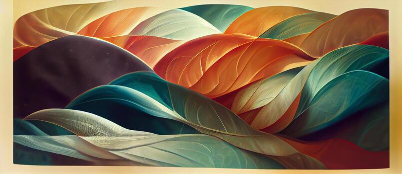illustration of abstract flat colorful stripes geometric background, surreal waves and curve flowing as wallpaper background illustration photo