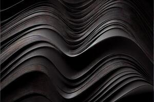 illustration of black wavy abstract layer as panorama background, gain and metal photo